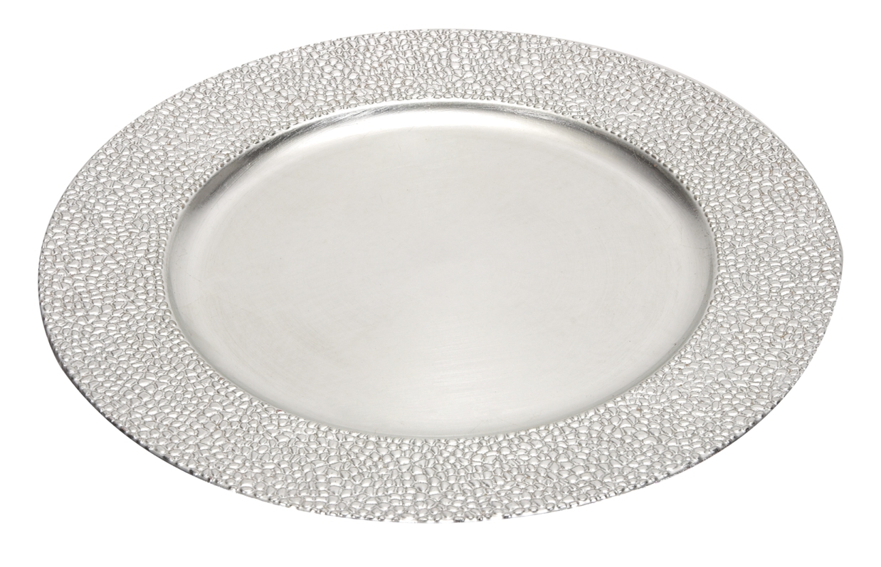 Melamine Lot of 24  Silver Charger 13" Dia