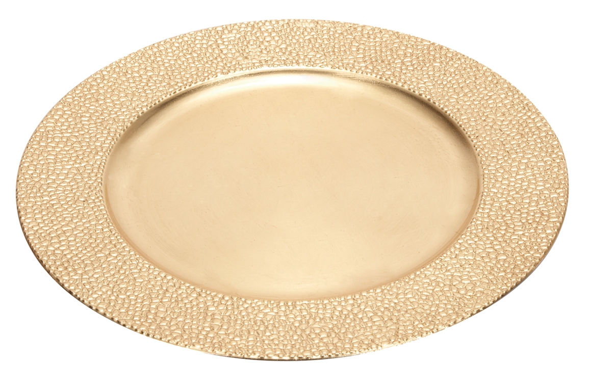 Melamine Lot of 24  Gold Charger 13" Dia