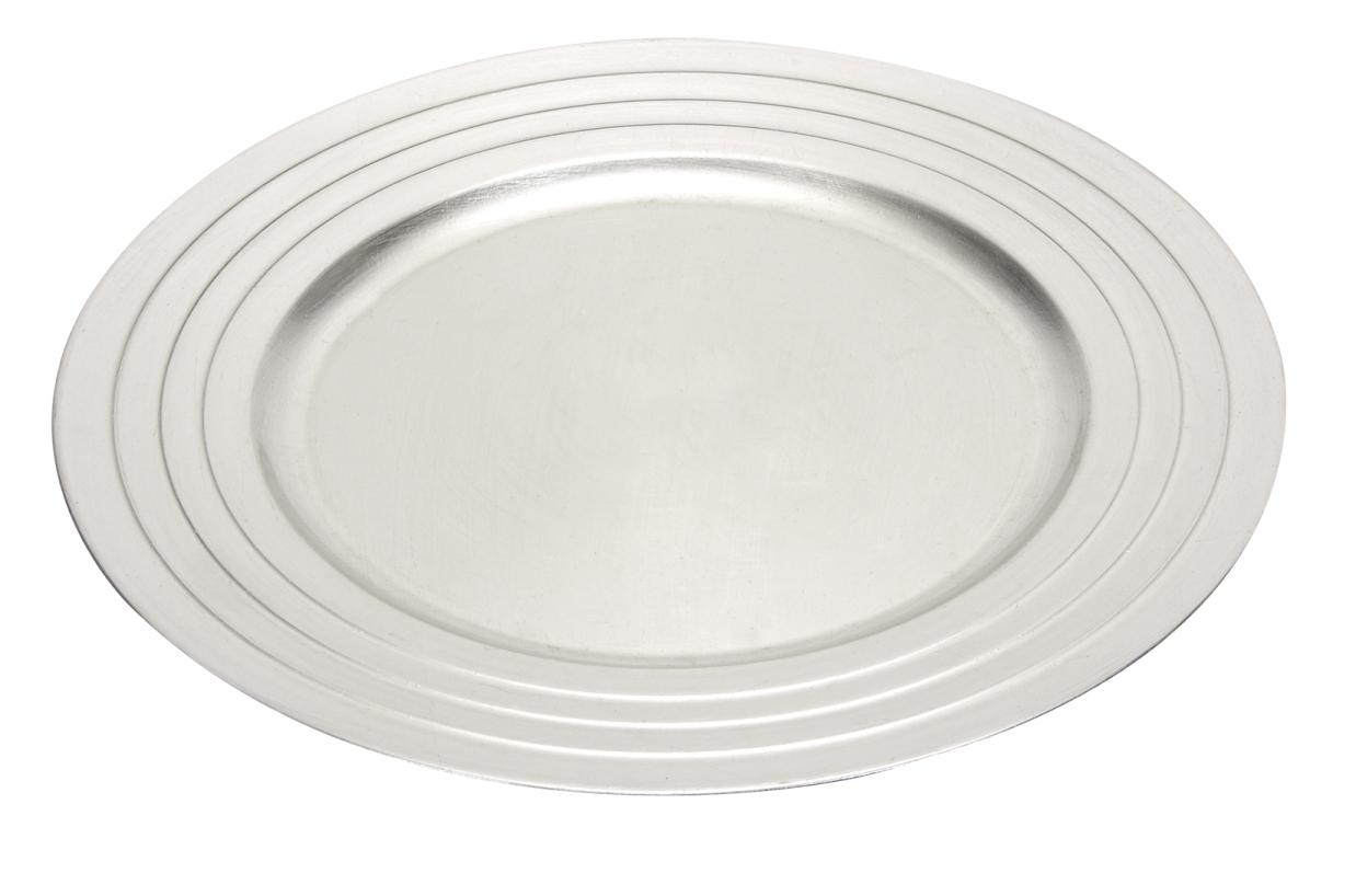 Melamine Lot of 24  Silver Charger 13" Dia
