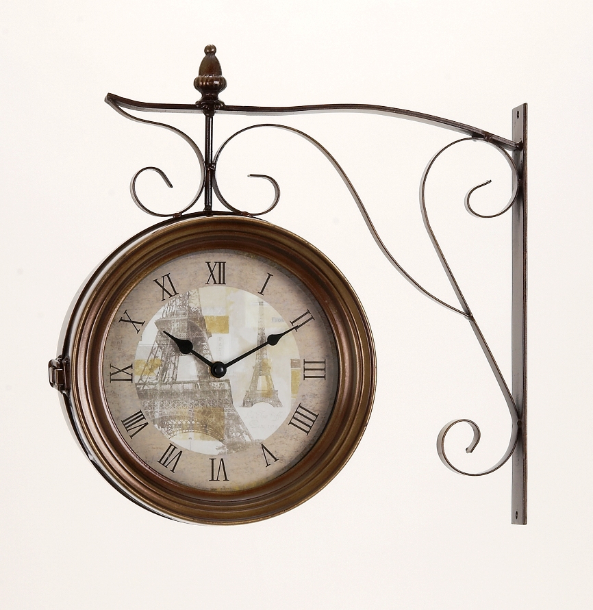 Metal Railway Clock Double Sided.