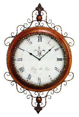Metal Wall Clock with Roman Numerals 35".
