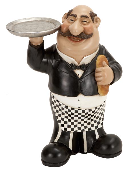 13" French Fat Chef With Serving Tray And Bread