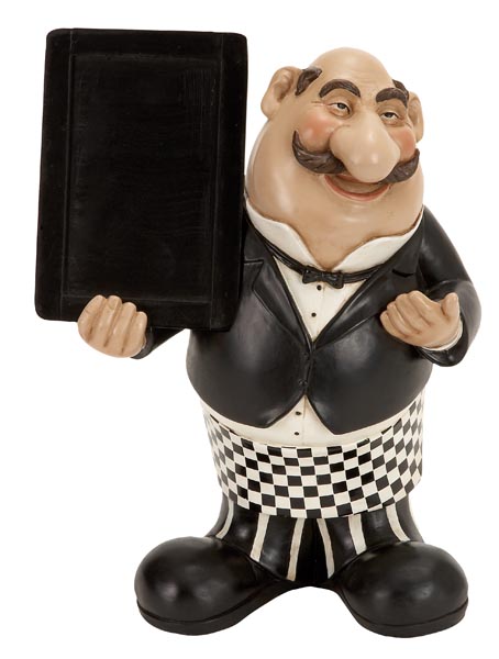 12" French Fat Chef With Chalk Board Menu Sign Board