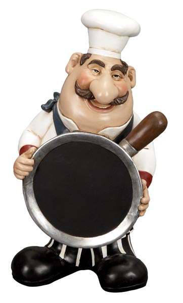 14" French Fat Chef With Chalk Board Menu Sign Board