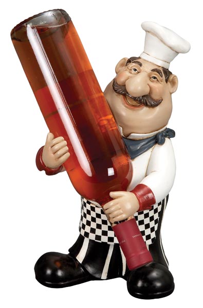 69718 - 12" French Fat Chef With Wine Holder Barware
