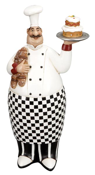 12" French Fat Chef With Serving Tray And Bread