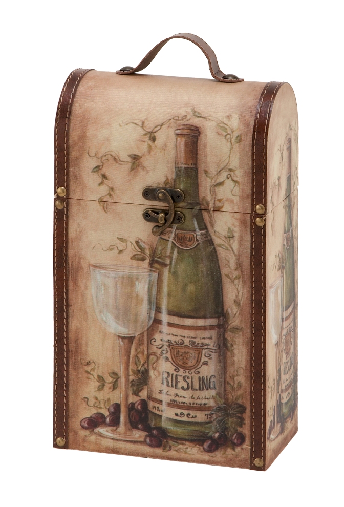 72777 - Wine Carrier Box Leather N Wood.