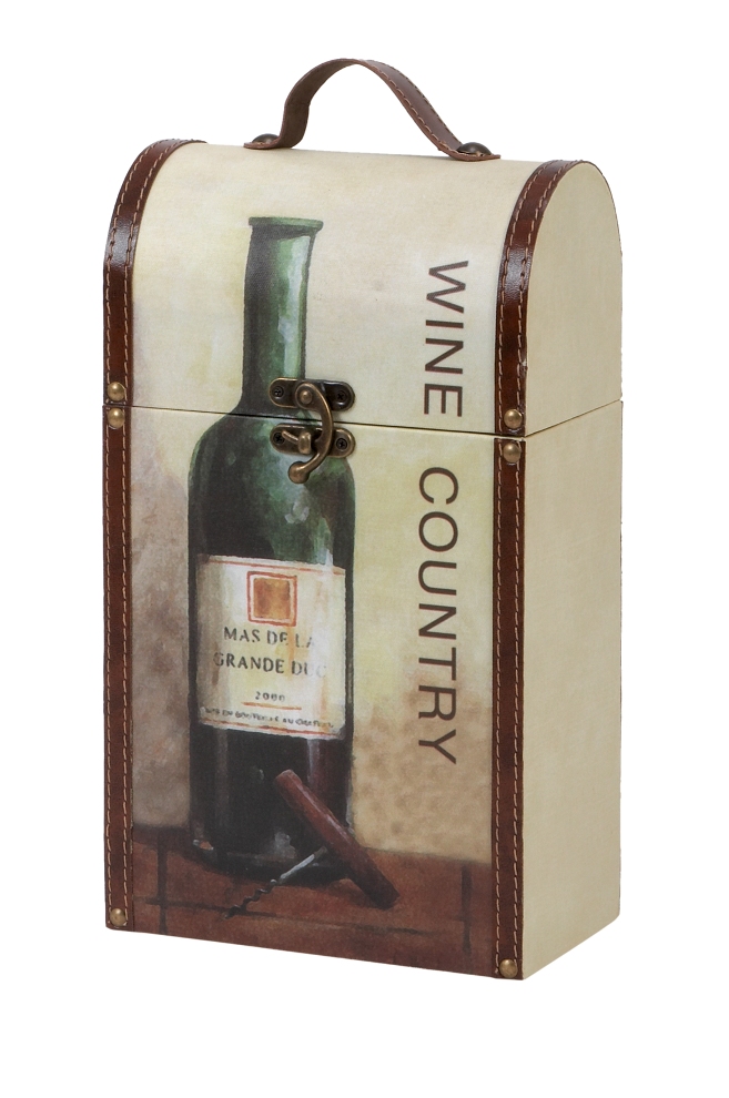 72778 - Wine Carrier Box Leather N Wood.