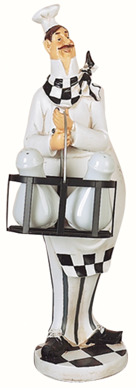 Chef With Salt and Pepper Mills 16"H.