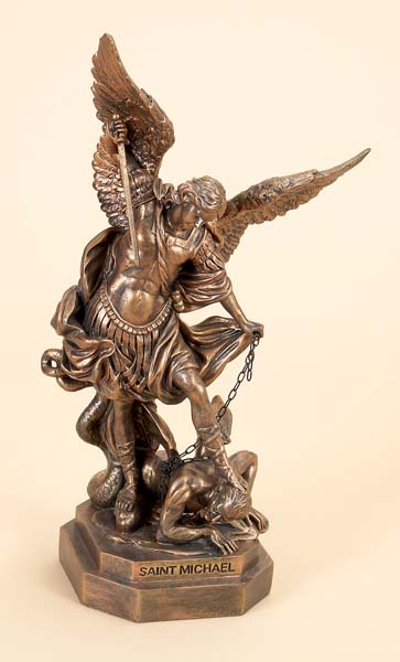 Saint Michael 18" Bronze Color Bust Statue Sclupture