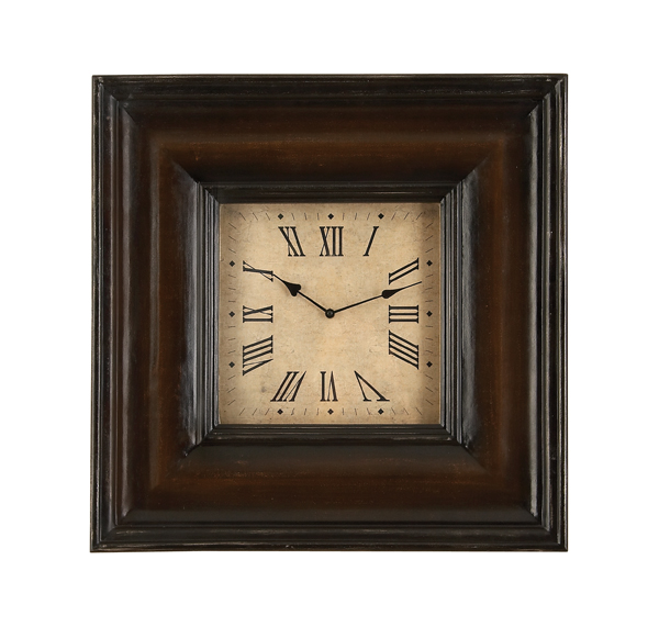25" Square St. James Roman Wood Wall Decor Clock