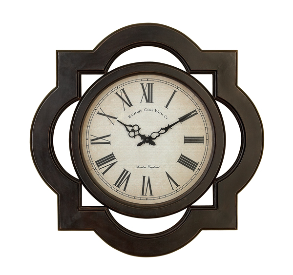 24" Round Classical Roman Wood Wall Decor Clock