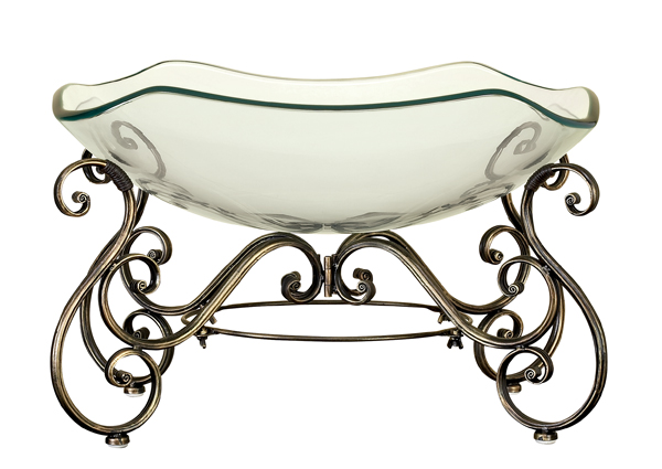 Cleoptra Large Glass Bowl With Stand Centerpiece Bowl