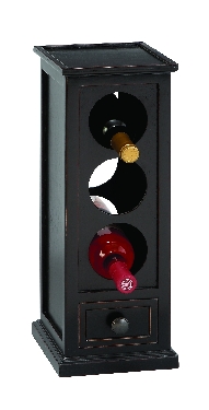 96169 - Wood Wine Rack Black 7x18.