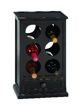 96170 - Wood Wine Rack Black 11x18.