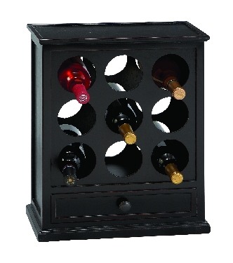 96171 - Wood Wine Rack Black 18x15.