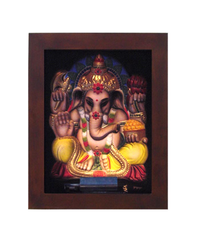 Ganesha Color Large Frame Holographic Sculpture Statue
