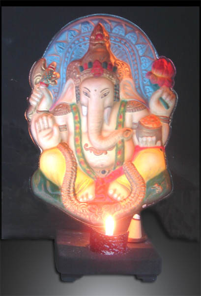 Ganesha Color Tea Candle Holographic Sculpture Statue