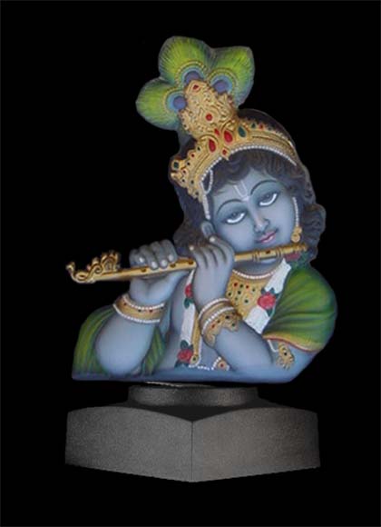 Krishna Color Diamond Base Holographic Sculpture Statue