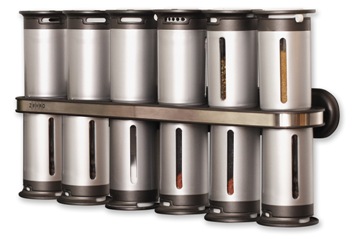 Zevro Zero Gravity Magnetic Spice Rack 12 Canisters New