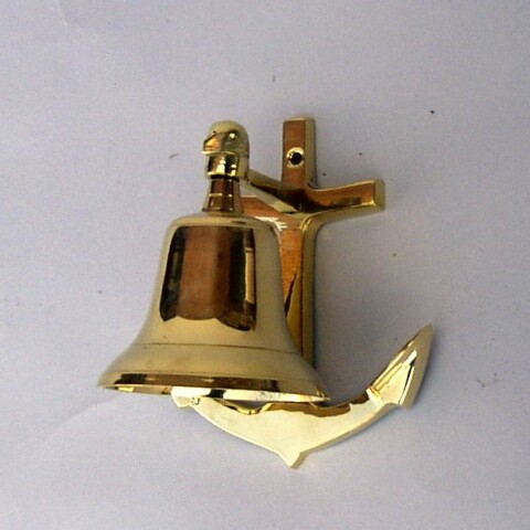 5" Anchor Wall Nautical Brass Ship Bell