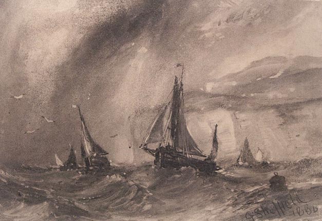 "STORM OFF DOVER" 1886 ORIGINAL - BY SHEFFIELD - LISTED