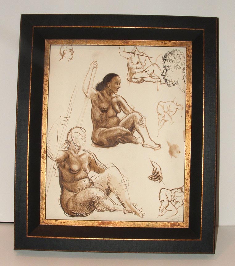 CLASSICAL SEPIA NUDE ORIGINAL BY ULYSSES