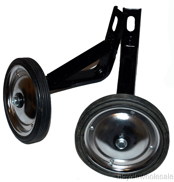 Bicycle Training Wheels For 16 Bikes Black With Steel Wheels