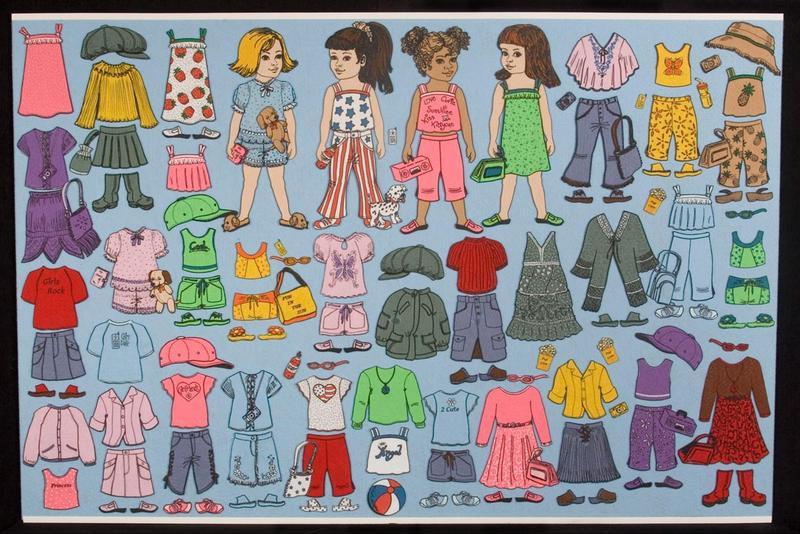 4 Dress Up Girls Felt / Flannel Board "Funky Fashions" 