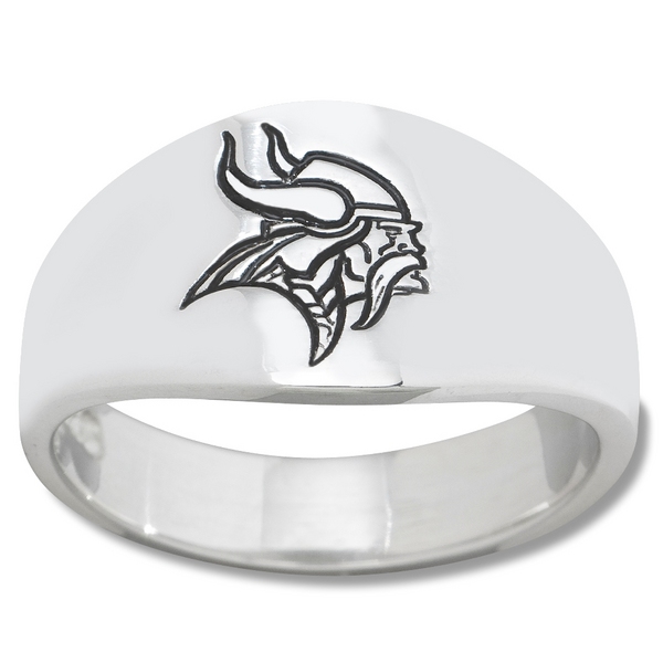 Details about Minnesota Vikings Men's Cigar Band Ring Sterling Silver