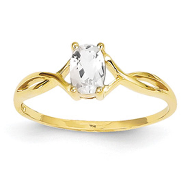 Details about 14K Yellow Gold White Topaz Ring