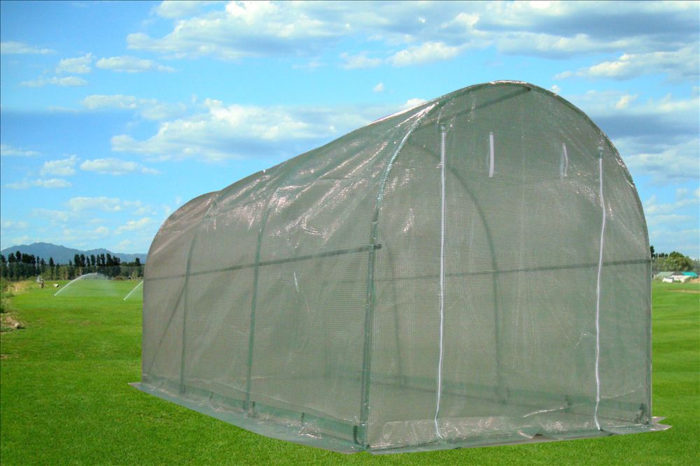 Green Garden Hot House Walk In Greenhouse 15'x7' + Sun Shade Cover