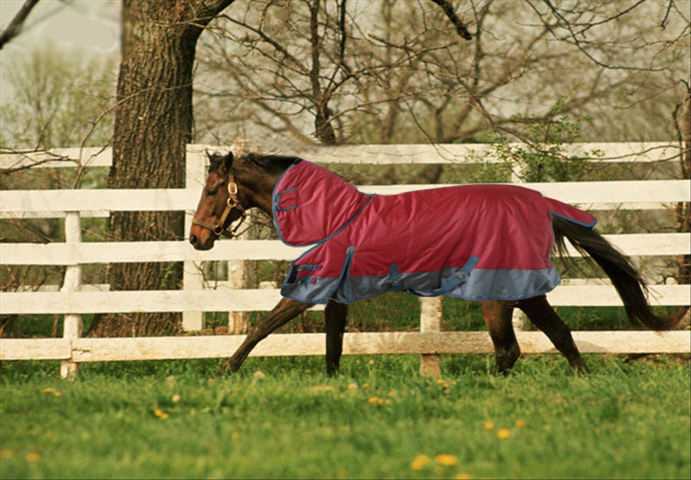 1680D TURNOUT WATERPROOF HORSE BLANKET 001 w NECK COVER Size from 69