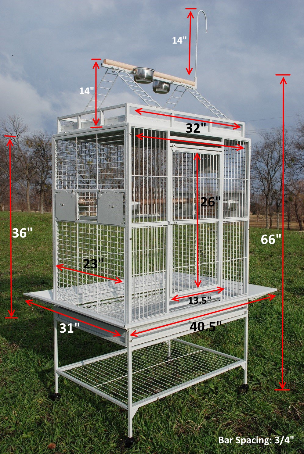 Bird Cage Parrot Macaw Cockatoo African Grey Q323223 White Vein eBay