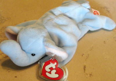 Beanie Babies Retired on Michael Levin   Ty Beanie Baby Peanut Lite Blue Elephant 3rd Gen  Mwmt