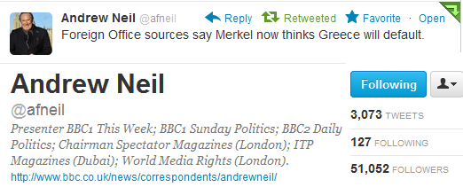 Merkel Greece Will Default BBC Sources