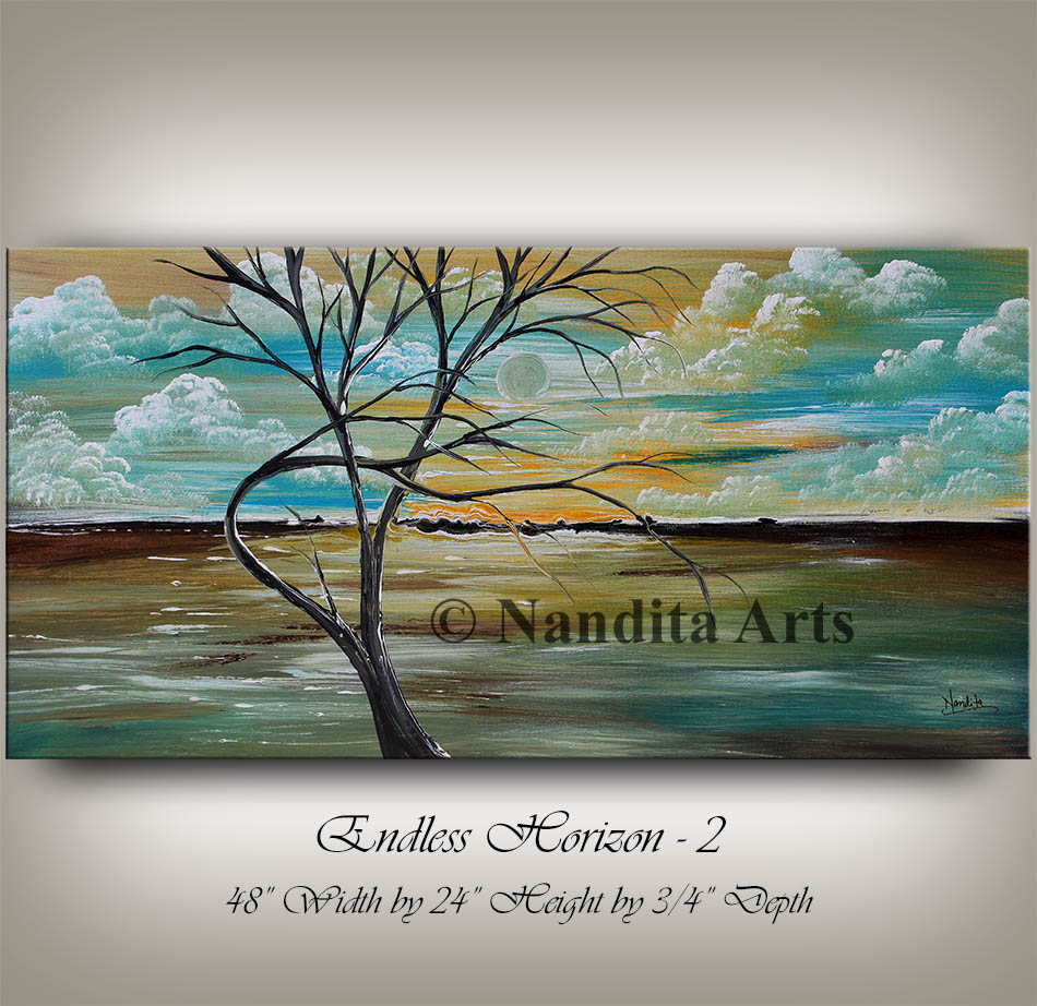 Large Art, Landscape art, Modern Art| Original, treeArt, Paintings, Canvas Art, online gallery by Nandita