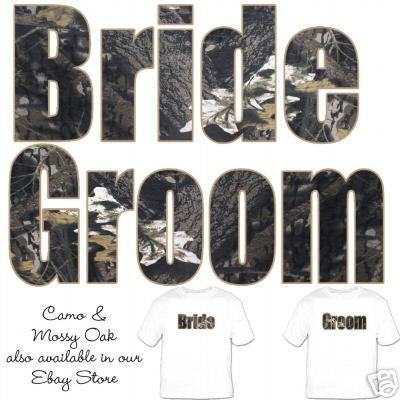 Bridal Party Tees on Custom Wedding Shirts Bride   Groom Real Tree Camo Text  Tackyt