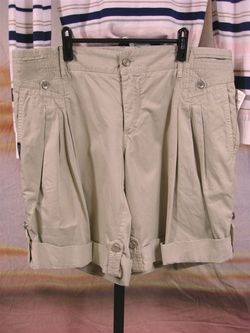 $695 New DOLCE & GABBANA Mens Khaki Pleated Shorts 54