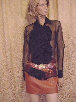 $2105 New CHRISTIAN DIOR Sheer Black Rose Silk Top 8 40