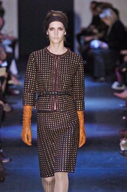 $5925 New PRADA Runway Black Gold Rivet Skirt 44 / 10