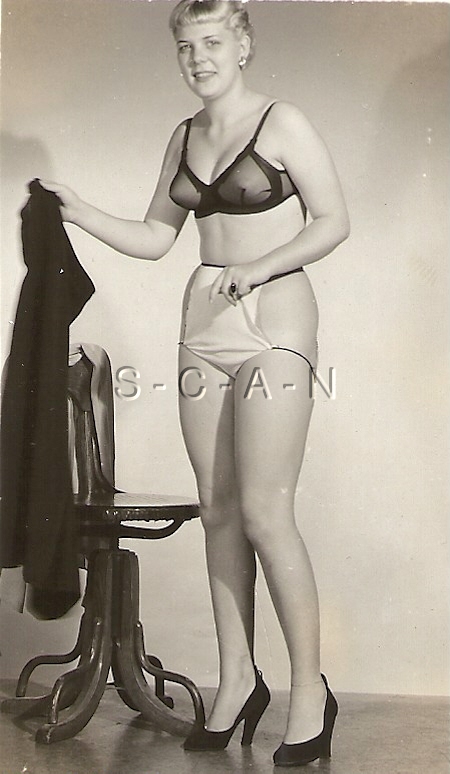 Original Vintage 40s-50s Sepia Semi Nude RP- Brunette 