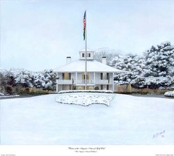 AUGUSTA NATIONAL WINTER AT THE CLUBHOUSE PRINT