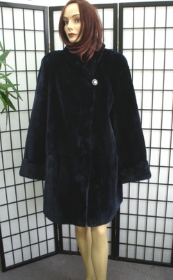 NEW SHEARED BEAVER FUR COAT WOMEN SZ 16-18