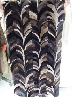 NEW BROWN SHEARED BEAVER FUR PLATE BLANKET THROW