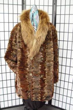 NEW TOP QUALITY RACCOON FUR COAT MEN SZ 60