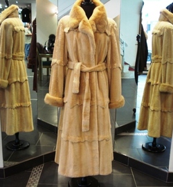 BRAND NEW SHEARED REX RABBIT & MINK FUR COAT WOMEN 