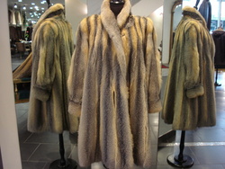 BRAND NEW AMERICAN GREY FOX FUR COAT WOMEN SZ 20