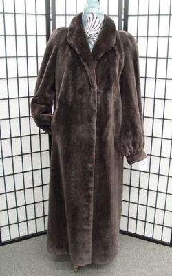 NEW BROWN SHEARED BEAVER FUR COAT WOMEN SZ. 12