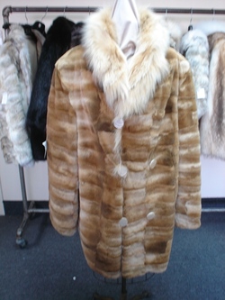 NEW COYOTE & FOX FUR COAT MEN SZ 48